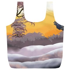 Illustration Background Landscape Full Print Recycle Bag (xl) by Wegoenart