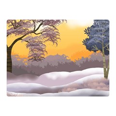 Illustration Background Landscape Double Sided Flano Blanket (mini)  by Wegoenart