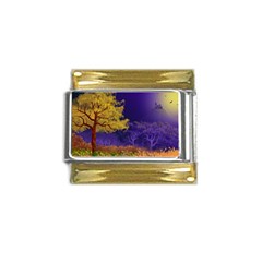 Landscape Illustration Night Light Gold Trim Italian Charm (9mm)