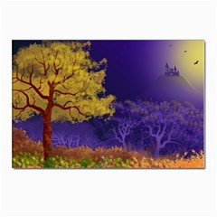 Landscape Illustration Night Light Postcard 4 x 6  (pkg Of 10)