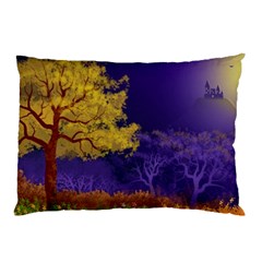 Landscape Illustration Night Light Pillow Case by Wegoenart