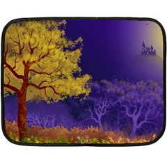 Landscape Illustration Night Light Double Sided Fleece Blanket (mini)  by Wegoenart