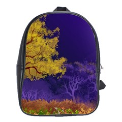 Landscape Illustration Night Light School Bag (large) by Wegoenart