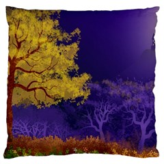 Landscape Illustration Night Light Large Flano Cushion Case (one Side)