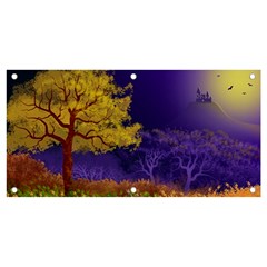 Landscape Illustration Night Light Banner And Sign 4  X 2  by Wegoenart