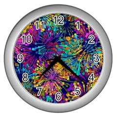 Illustration Graphics Design Art Wall Clock (silver) by Wegoenart