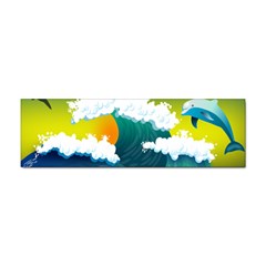 Dolphin Seagull Sea Ocean Wave Blue Water Sticker (bumper)