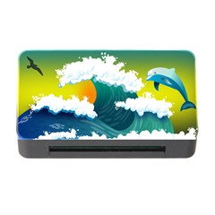 Dolphin Seagull Sea Ocean Wave Blue Water Memory Card Reader With Cf by Wegoenart