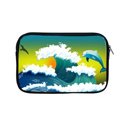 Dolphin Seagull Sea Ocean Wave Blue Water Apple Macbook Pro 13  Zipper Case by Wegoenart