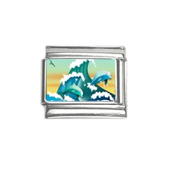 Dolphin Seagull Sea Ocean Wave Italian Charm (9mm)