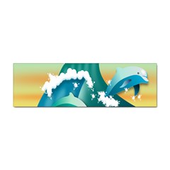 Dolphin Seagull Sea Ocean Wave Sticker (bumper) by Wegoenart