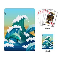 Dolphin Seagull Sea Ocean Wave Playing Cards Single Design (rectangle) by Wegoenart