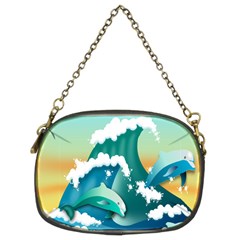 Dolphin Seagull Sea Ocean Wave Chain Purse (two Sides) by Wegoenart