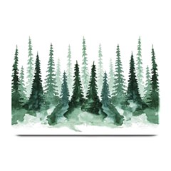 Tree Watercolor Painting Pine Forest Green  Nature Plate Mats by Wegoenart