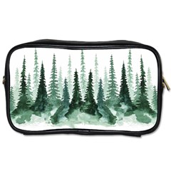 Tree Watercolor Painting Pine Forest Green  Nature Toiletries Bag (one Side) by Wegoenart