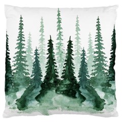 Tree Watercolor Painting Pine Forest Green  Nature Standard Flano Cushion Case (two Sides) by Wegoenart