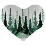 Tree Watercolor Painting Pine Forest Green  Nature Large 19  Premium Flano Heart Shape Cushions Front