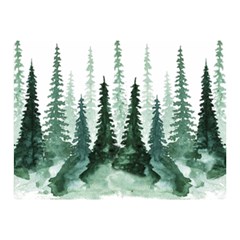 Tree Watercolor Painting Pine Forest Green  Nature Double Sided Flano Blanket (mini)  by Wegoenart