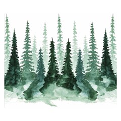 Tree Watercolor Painting Pine Forest Green  Nature Double Sided Flano Blanket (small)  by Wegoenart