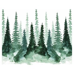 Tree Watercolor Painting Pine Forest Green  Nature Double Sided Flano Blanket (medium)  by Wegoenart