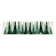 Tree Watercolor Painting Pine Forest Green  Nature Banner And Sign 4  X 1  by Wegoenart