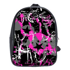 Pink Star Scene Kid School Bag (large)