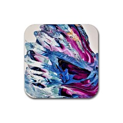 Feathers Rubber Coaster (square) by kaleidomarblingart