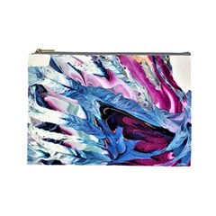 Feathers Cosmetic Bag (large) by kaleidomarblingart