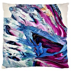 Feathers Large Cushion Case (two Sides) by kaleidomarblingart