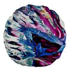 Feathers Large 18  Premium Round Cushions by kaleidomarblingart