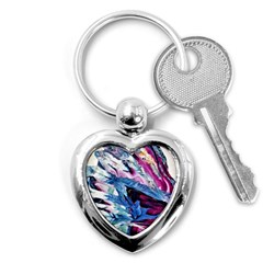 Feathers Key Chain (heart) by kaleidomarblingart