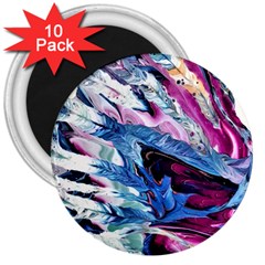 Feathers 3  Magnets (10 Pack)  by kaleidomarblingart