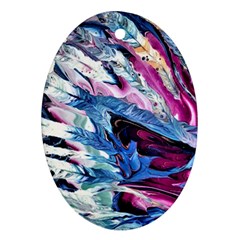 Feathers Oval Ornament (two Sides) by kaleidomarblingart