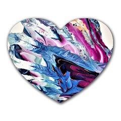 Feathers Heart Mousepad by kaleidomarblingart