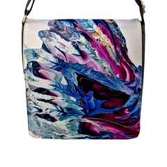 Feathers Flap Closure Messenger Bag (l) by kaleidomarblingart