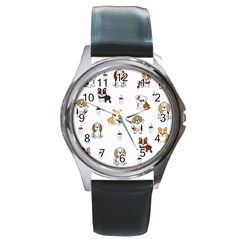 Hot Chocolate Puppies Hot Cocoa Round Metal Watch by Wegoenart