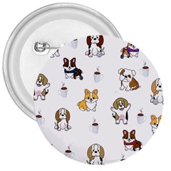 Hot Chocolate Puppies Hot Cocoa 3  Buttons by Wegoenart