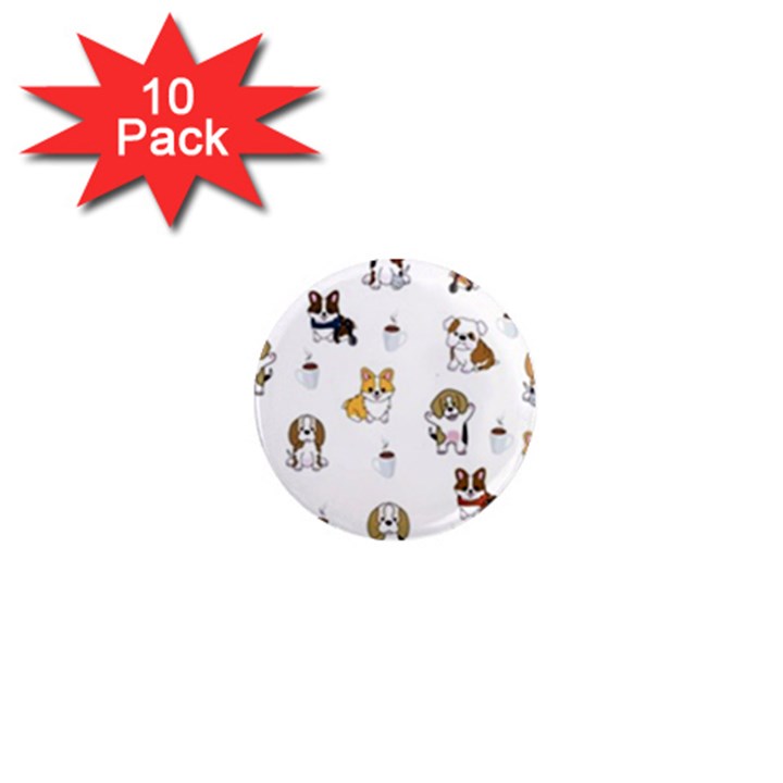 Hot Chocolate Puppies Hot Cocoa 1  Mini Magnet (10 pack) 