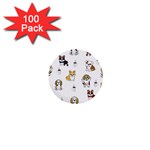 Hot Chocolate Puppies Hot Cocoa 1  Mini Buttons (100 pack)  Front