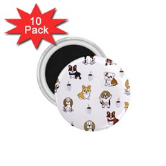 Hot Chocolate Puppies Hot Cocoa 1 75  Magnets (10 Pack)  by Wegoenart