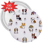 Hot Chocolate Puppies Hot Cocoa 3  Buttons (100 pack)  Front