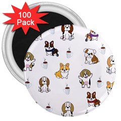 Hot Chocolate Puppies Hot Cocoa 3  Magnets (100 Pack) by Wegoenart