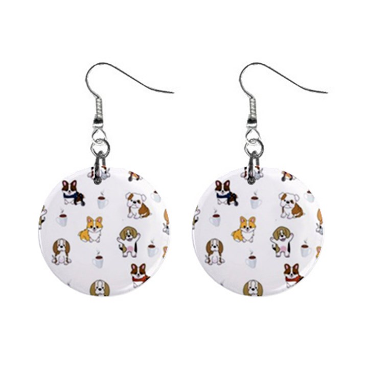 Hot Chocolate Puppies Hot Cocoa Mini Button Earrings