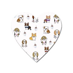 Hot Chocolate Puppies Hot Cocoa Heart Magnet by Wegoenart