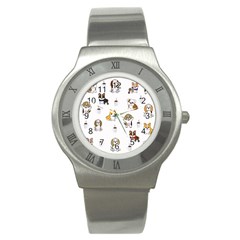 Hot Chocolate Puppies Hot Cocoa Stainless Steel Watch by Wegoenart