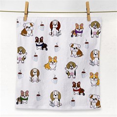 Hot Chocolate Puppies Hot Cocoa Face Towel by Wegoenart