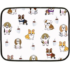 Hot Chocolate Puppies Hot Cocoa Fleece Blanket (mini) by Wegoenart