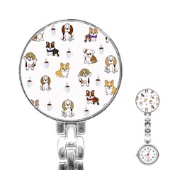 Hot Chocolate Puppies Hot Cocoa Stainless Steel Nurses Watch by Wegoenart