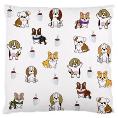 Hot Chocolate Puppies Hot Cocoa Large Flano Cushion Case (two Sides) by Wegoenart