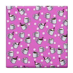 Coffee Chocolate Milk Drink Hot Tile Coaster by Wegoenart